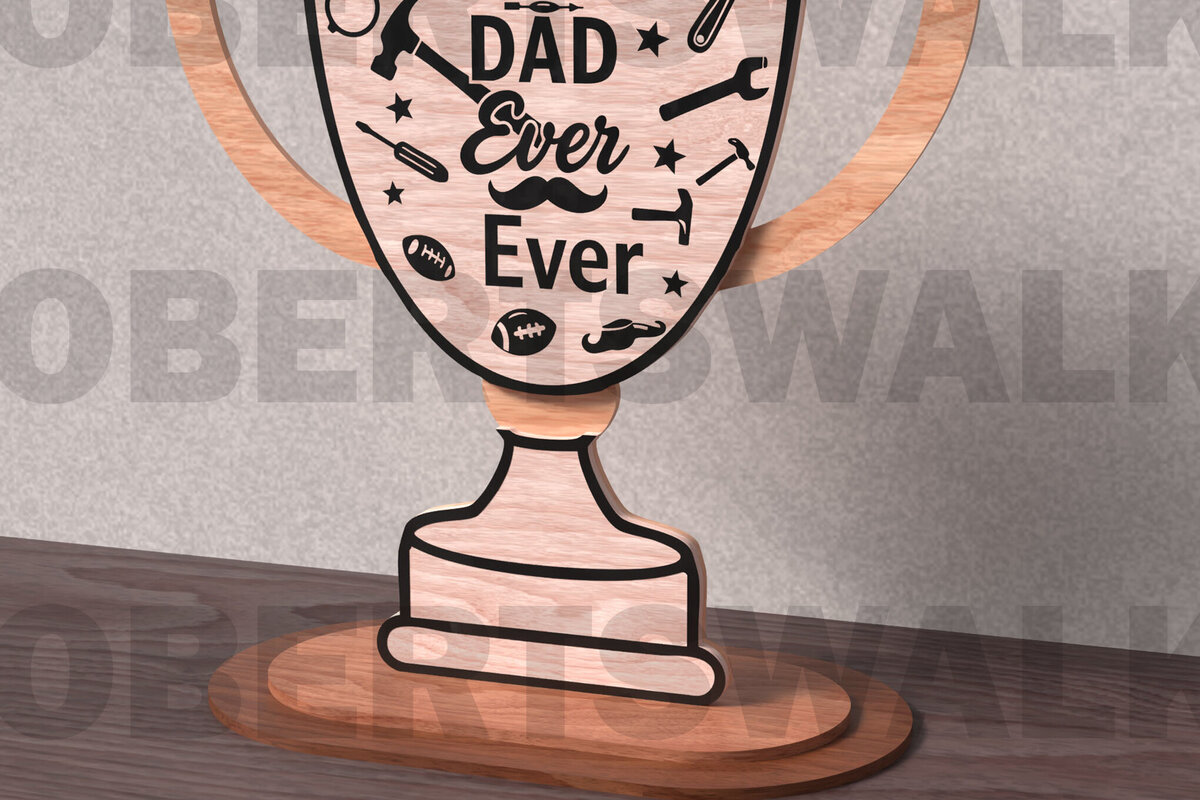 Intra απο ξύλο plywood 3mm-4mm πάχος Το καλύτερο τρόπαιο μπαμπά ποτέ Δίασταση 4x4 cm INTRAFABR-122013771