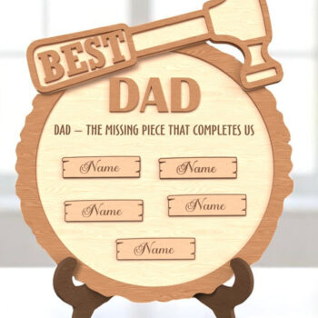 Intra απο ξύλο plywood 3mm-4mm πάχος Το καλύτερο σήμα Dad Hammer με ονόματα Δίασταση 30x20 cm INTRAFABR-121915292 - Image 1