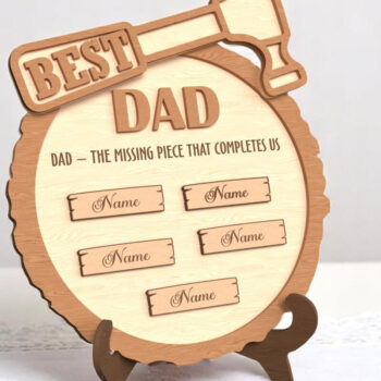 Intra απο ξύλο plywood 3mm-4mm πάχος Το καλύτερο σήμα Dad Hammer με ονόματα Δίασταση 30x20 cm INTRAFABR-121915292 - Image 3