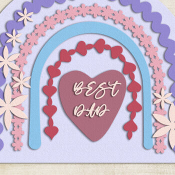 Intra απο ξύλο plywood 3mm-4mm πάχος Best Dad,Rainbow Decor Δίασταση 30x20 cm INTRAFABR-100149886 - Image 1