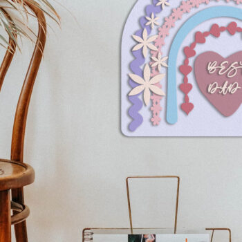 Intra απο ξύλο plywood 3mm-4mm πάχος Best Dad,Rainbow Decor Δίασταση 30x20 cm INTRAFABR-100149886 - Image 2