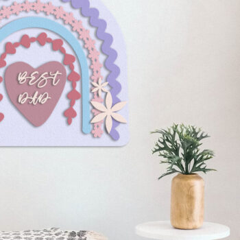 Intra απο ξύλο plywood 3mm-4mm πάχος Best Dad,Rainbow Decor Δίασταση 30x20 cm INTRAFABR-100149886 - Image 3