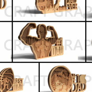 Intra απο ξύλο plywood 3mm-4mm πάχος Best Dad Trophy Δίασταση 30x20 cm INTRAFABR-122015639 - Image 1