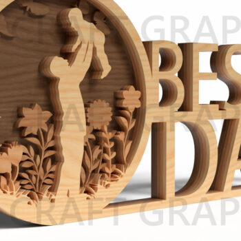 Intra απο ξύλο plywood 3mm-4mm πάχος Best Dad Trophy Δίασταση 30x20 cm INTRAFABR-122015639 - Image 8