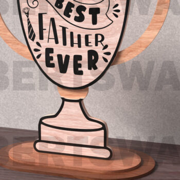 Intra απο ξύλο plywood 3mm-4mm πάχος Best Father Ever Trophy Δίασταση 30x20 cm INTRAFABR-122014145 - Image 1