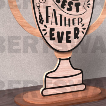 Intra απο ξύλο plywood 3mm-4mm πάχος Best Father Ever Trophy Δίασταση 30x20 cm INTRAFABR-122014145 - Image 2