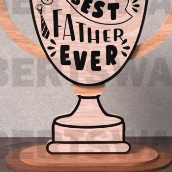 Intra απο ξύλο plywood 3mm-4mm πάχος Best Father Ever Trophy Δίασταση 30x20 cm INTRAFABR-122014145 - Image 3