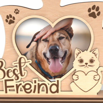 Intra απο ξύλο plywood 3mm-4mm πάχος Κορνίζα για τον καλύτερο φίλο Puzzle Cat Δίασταση 20x30 cm INTRAFABR-117292904 - Image 1