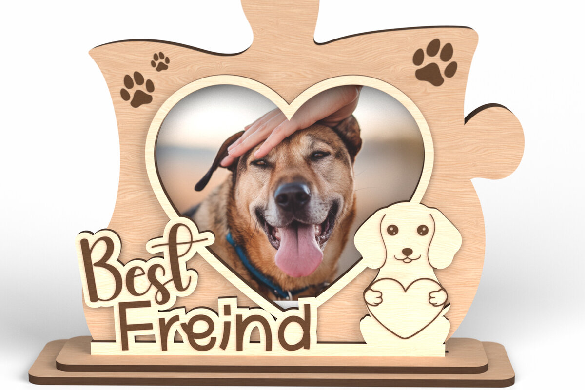 Intra απο ξύλο plywood 3mm-4mm πάχος Κορνίζα φωτογραφιών παζλ καλύτερου φίλου Δίασταση 20x30 cm INTRAFABR-117292853