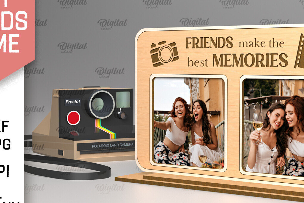 Intra απο ξύλο plywood 3mm-4mm πάχος Best Friends Κορνίζα φωτογραφιών Δίασταση 20x30 cm INTRAFABR-97711454