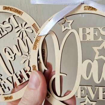 Intra απο ξύλο plywood 3mm-4mm πάχος Τα καλύτερα στολίδια για τη μαμά και τον μπαμπά | Δίασταση 4x4 cm INTRAFABR-118834350 - Image 5