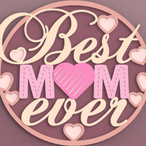 Intra απο ξύλο plywood 3mm-4mm πάχος Καλύτερο Mom Ever 3D Layered Cake Topper Δίασταση 7x7 cm INTRAFABR-67648534