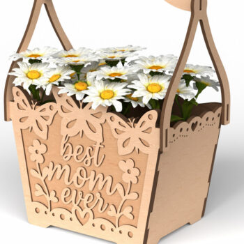 Intra απο ξύλο plywood 3mm-4mm πάχος Το Best Mom Ever Butterfly Basket Δίασταση 30x20 cm INTRAFABR-119795614 - Image 1