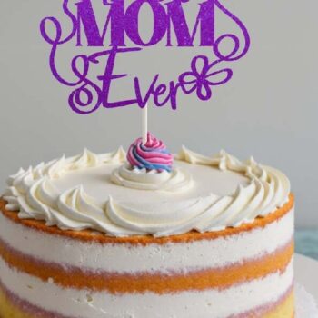 Intra απο ξύλο plywood 3mm-4mm πάχος Το καλύτερο Mom Ever Cake Topper Δίασταση 15x15 cm INTRAFABR-121519454 - Image 2