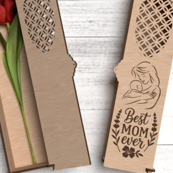 Intra απο ξύλο plywood 3mm-4mm πάχος Το καλύτερο Mom Ever Flower Box Δίασταση 30x20 cm INTRAFABR-119418248 - Image 1