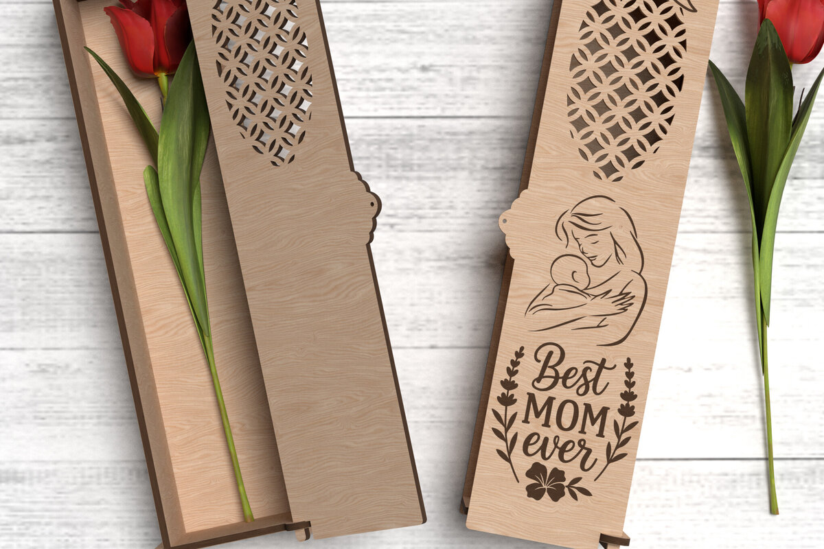 Intra απο ξύλο plywood 3mm-4mm πάχος Το καλύτερο Mom Ever Flower Box Δίασταση 30x20 cm INTRAFABR-119418248 - Image 1