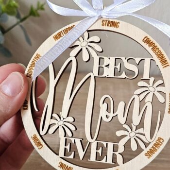 Intra απο ξύλο plywood 3mm-4mm πάχος Καλύτερο στολίδι μαμάς | Mother Δίασταση 6x6 cm INTRAFABR-118833512 - Image 3
