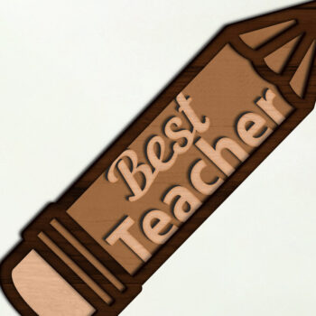 Intra απο ξύλο plywood 3mm-4mm πάχος Πρότυπο μολυβιού Best Teacher Decor Δίασταση 30x20 cm INTRAFABR-94489687 - Image 1