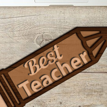 Intra απο ξύλο plywood 3mm-4mm πάχος Πρότυπο μολυβιού Best Teacher Decor Δίασταση 30x20 cm INTRAFABR-94489687 - Image 2