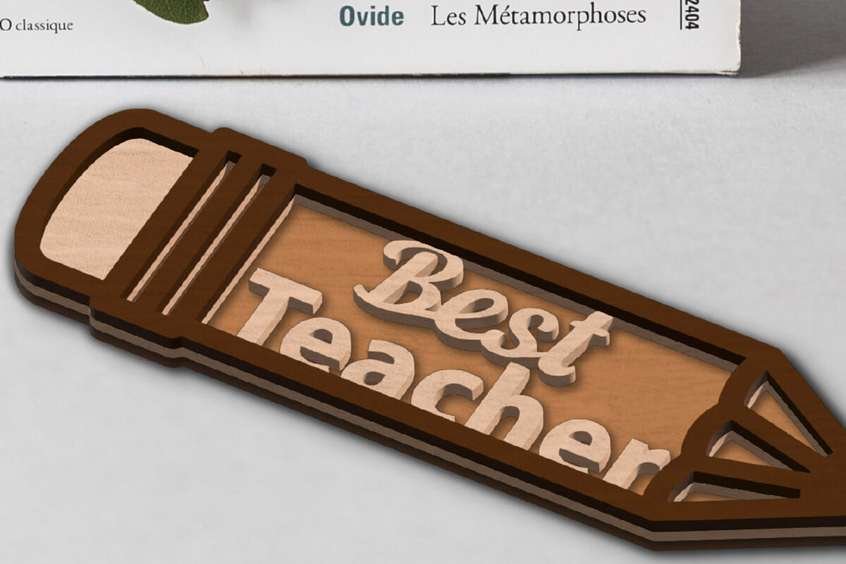 Intra απο ξύλο plywood 3mm-4mm πάχος Πρότυπο μολυβιού Best Teacher Decor Δίασταση 30x20 cm INTRAFABR-94489687 - Image 3