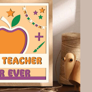 Intra απο ξύλο plywood 3mm-4mm πάχος Ο καλύτερος δάσκαλος ποτέ 3D Shadow Box Δίασταση 20x30 cm INTRAFABR-104000401