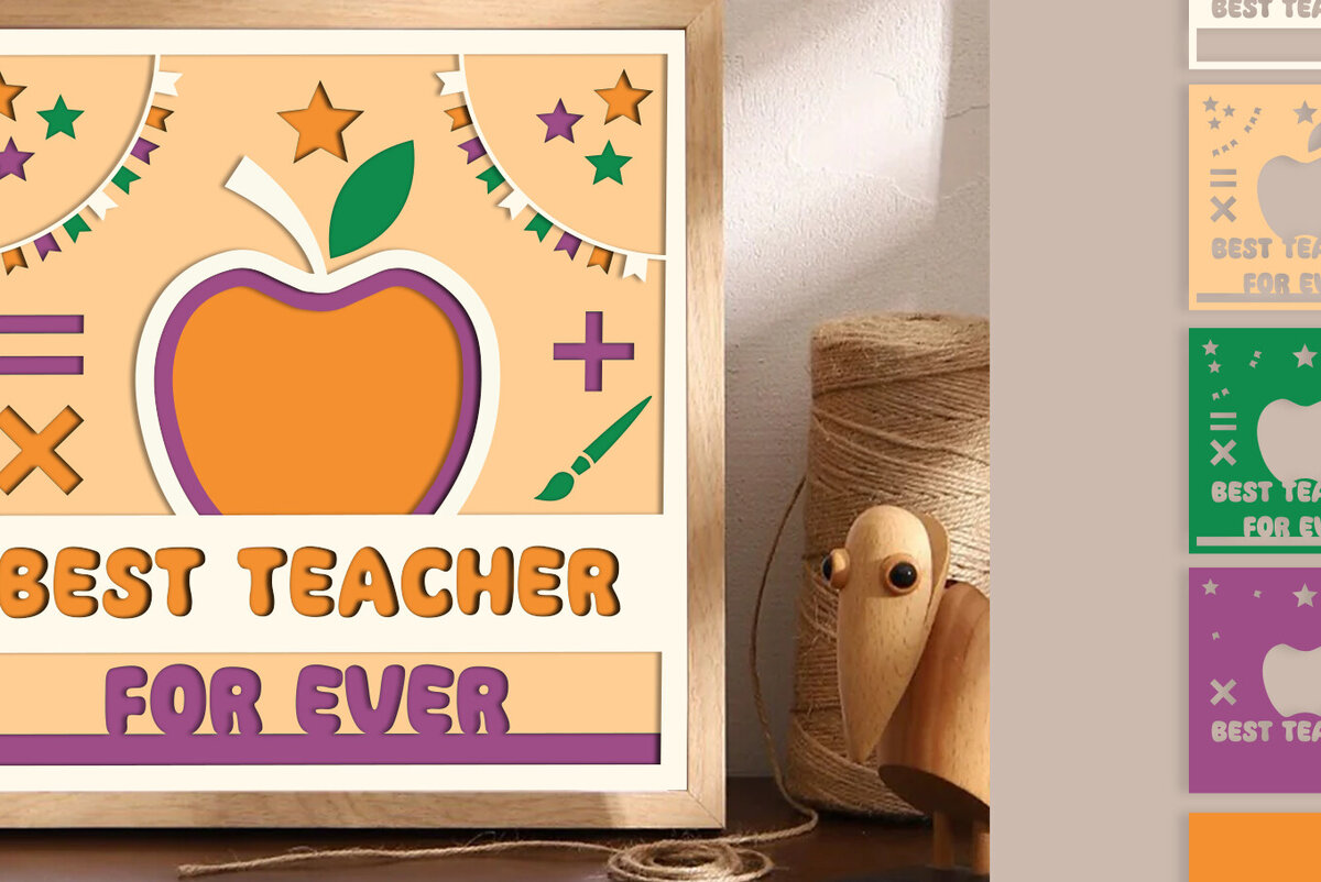 Intra απο ξύλο plywood 3mm-4mm πάχος Ο καλύτερος δάσκαλος ποτέ 3D Shadow Box Δίασταση 20x30 cm INTRAFABR-104000401