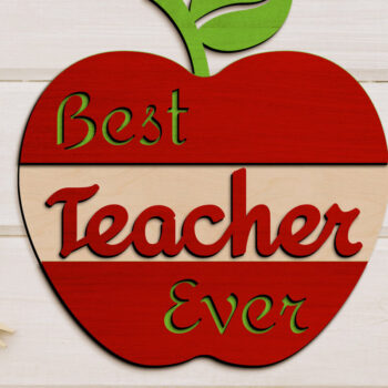 Intra απο ξύλο plywood 3mm-4mm πάχος Best Teacher Ever Decorative Cut File Δίασταση 30x20 cm INTRAFABR-96358947 - Image 1
