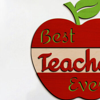 Intra απο ξύλο plywood 3mm-4mm πάχος Best Teacher Ever Decorative Cut File Δίασταση 30x20 cm INTRAFABR-96358947 - Image 2