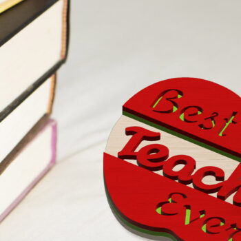 Intra απο ξύλο plywood 3mm-4mm πάχος Best Teacher Ever Decorative Cut File Δίασταση 30x20 cm INTRAFABR-96358947 - Image 3