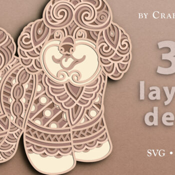 Intra απο ξύλο plywood 3mm-4mm πάχος περικοπής 3D Layered Bichon Frize Dog Δίασταση 7x7 cm INTRAFABR-37191596 - Image 1