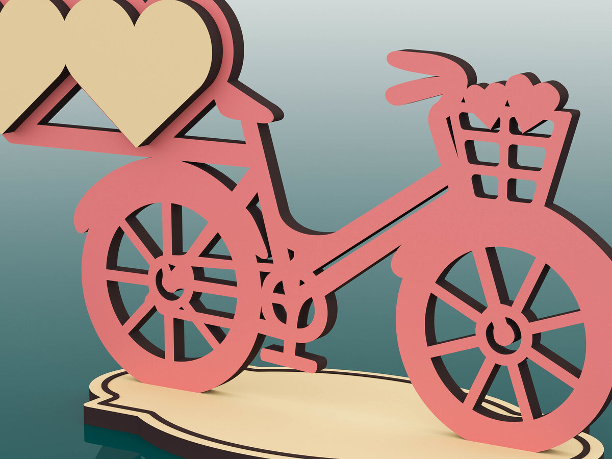 Intra απο ξύλο plywood 3mm-4mm πάχος Cut  Bicycle Δίασταση 15x15 cm INTRAFABR-65732835 - Image 2