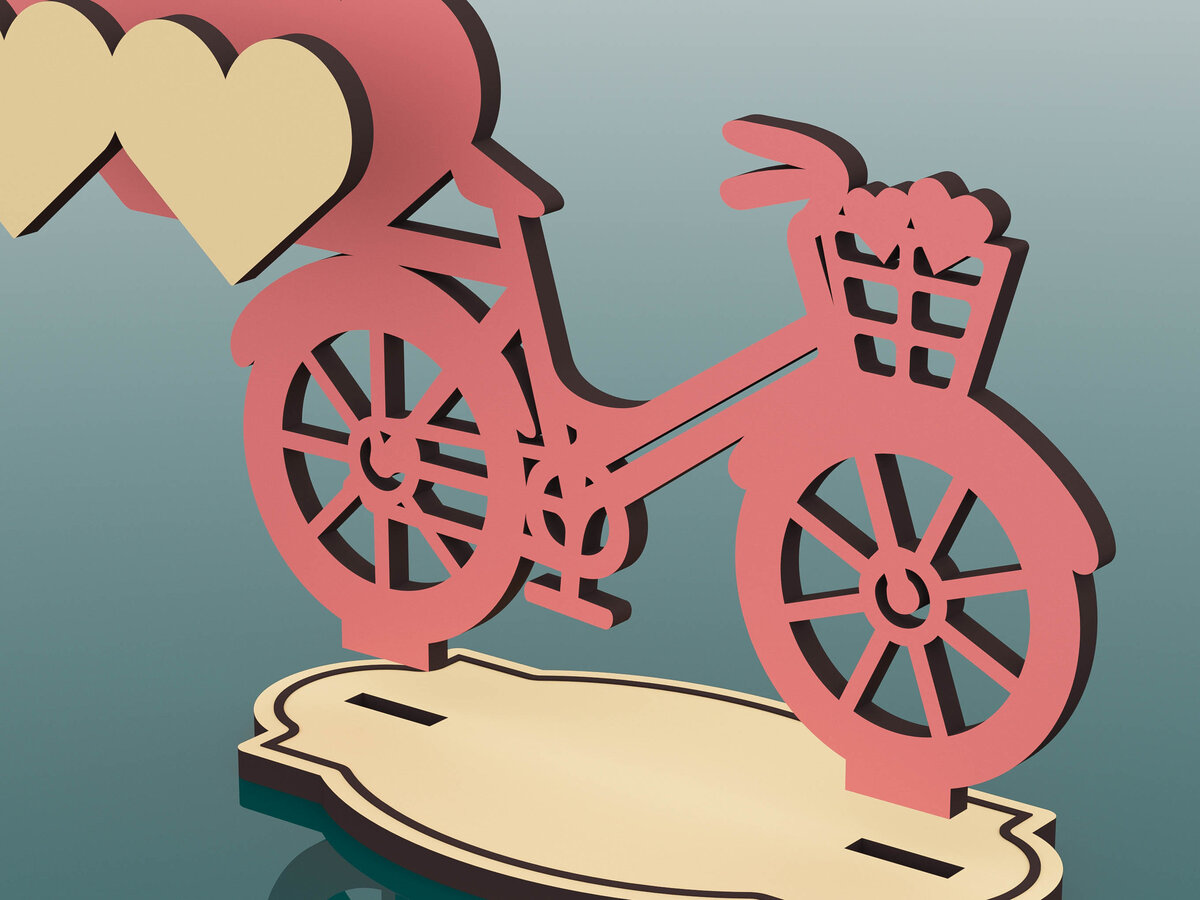 Intra απο ξύλο plywood 3mm-4mm πάχος Cut  Bicycle Δίασταση 15x15 cm INTRAFABR-65732835 - Image 3