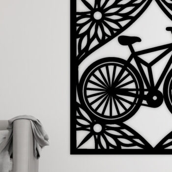 Intra απο ξύλο plywood 3mm-4mm πάχος κοπής με λέιζερ μεταλλικού τοίχου ποδηλάτου Δίασταση 40x40 cm INTRAFABR-100418926 - Image 3