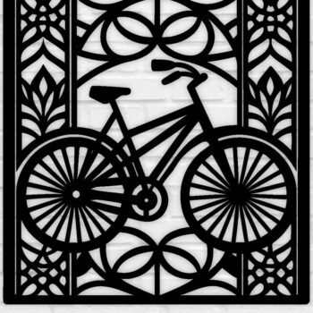 Intra απο ξύλο plywood 3mm-4mm πάχος κοπής με λέιζερ μεταλλικού τοίχου ποδηλάτου Δίασταση 40x40 cm INTRAFABR-100419123 - Image 1