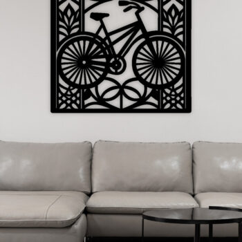 Intra απο ξύλο plywood 3mm-4mm πάχος κοπής με λέιζερ μεταλλικού τοίχου ποδηλάτου Δίασταση 40x40 cm INTRAFABR-100419123 - Image 2