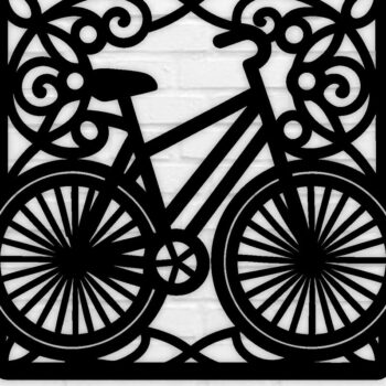 Intra απο ξύλο plywood 3mm-4mm πάχος κοπής με λέιζερ μεταλλικού τοίχου ποδηλάτου Δίασταση 40x40 cm INTRAFABR-100419270 - Image 1