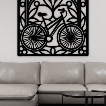 Intra απο ξύλο plywood 3mm-4mm πάχος κοπής με λέιζερ μεταλλικού τοίχου ποδηλάτου Δίασταση 40x40 cm INTRAFABR-100419346 - Image 2