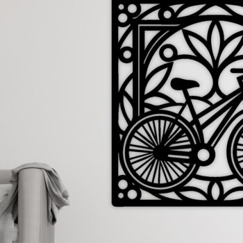 Intra απο ξύλο plywood 3mm-4mm πάχος κοπής με λέιζερ μεταλλικού τοίχου ποδηλάτου Δίασταση 40x40 cm INTRAFABR-100419346 - Image 3