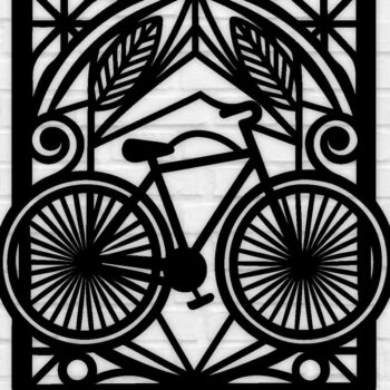 Intra απο ξύλο plywood 3mm-4mm πάχος κοπής με λέιζερ μεταλλικού τοίχου ποδηλάτου Δίασταση 40x40 cm INTRAFABR-100418295 - Image 1