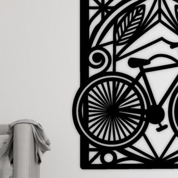 Intra απο ξύλο plywood 3mm-4mm πάχος κοπής με λέιζερ μεταλλικού τοίχου ποδηλάτου Δίασταση 40x40 cm INTRAFABR-100418295 - Image 3