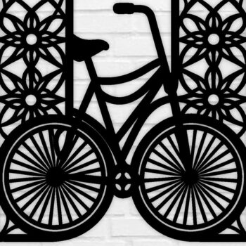 Intra απο ξύλο plywood 3mm-4mm πάχος κοπής με λέιζερ μεταλλικού τοίχου ποδηλάτου Δίασταση 40x40 cm INTRAFABR-100419181 - Image 1