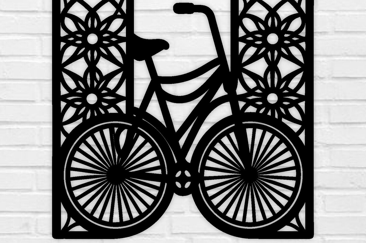 Intra απο ξύλο plywood 3mm-4mm πάχος κοπής με λέιζερ μεταλλικού τοίχου ποδηλάτου Δίασταση 40x40 cm INTRAFABR-100419181