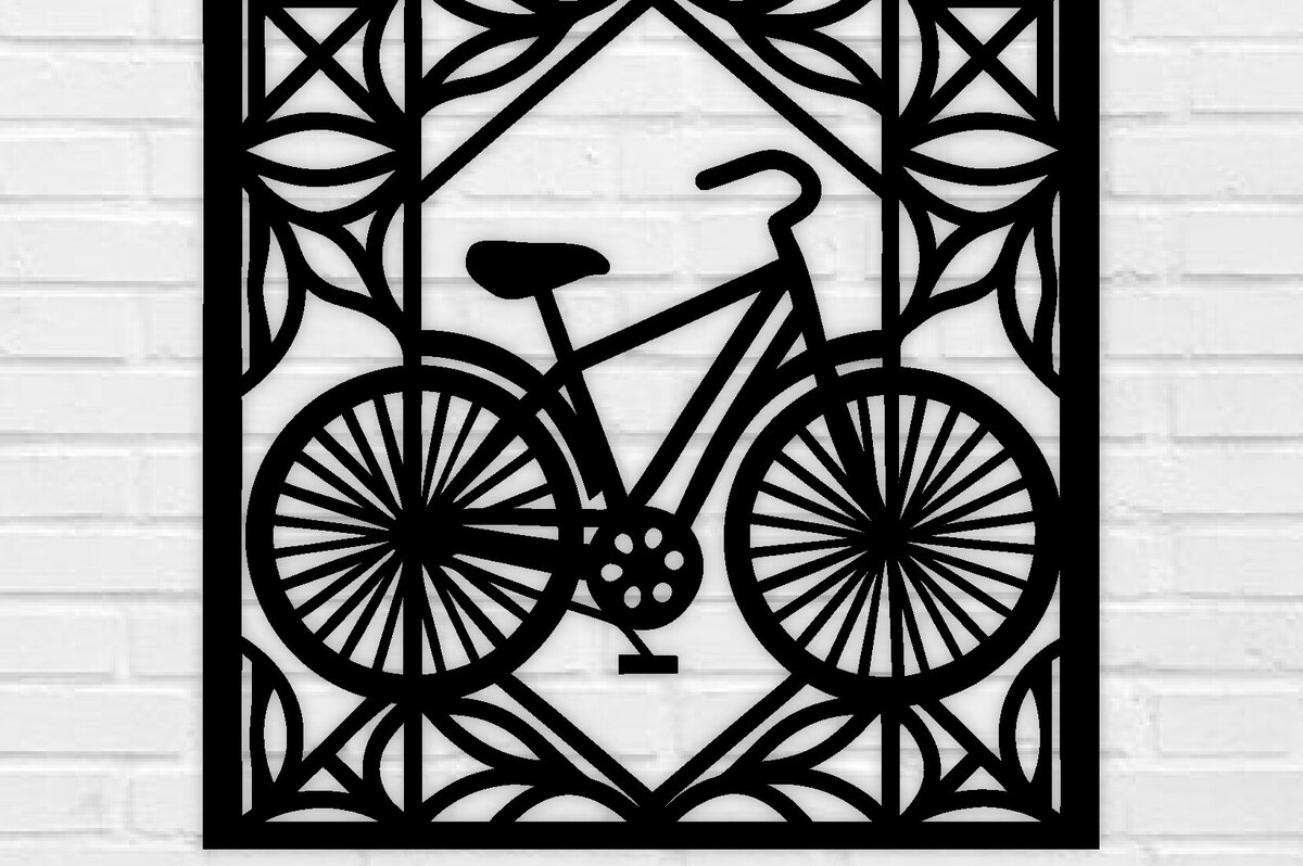 Intra απο ξύλο plywood 3mm-4mm πάχος κοπής με λέιζερ μεταλλικού τοίχου ποδηλάτου Δίασταση 40x40 cm INTRAFABR-100419453