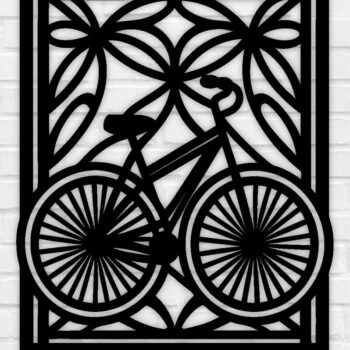 Intra απο ξύλο plywood 3mm-4mm πάχος κοπής με λέιζερ μεταλλικού τοίχου ποδηλάτου Δίασταση 40x40 cm INTRAFABR-100418211 - Image 1