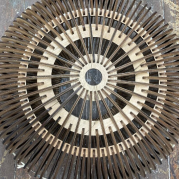 Intra απο ξύλο plywood 3mm-4mm πάχος Μεγάλο Κρεμαστό Φωτιστικό 60cm . Δίασταση 6x6 cm INTRAFABR-90596840 - Image 1