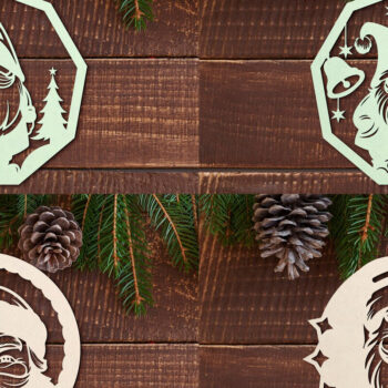 Intra απο ξύλο plywood 3mm-4mm πάχος Μεγάλη δέσμη χριστουγεννιάτικων στολιδιών με λέιζερ Δίασταση 8x8 cm INTRAFABR-110236321 - Image 6