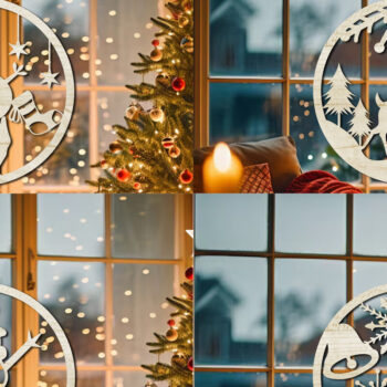 Intra απο ξύλο plywood 3mm-4mm πάχος Μεγάλη δέσμη χριστουγεννιάτικων στολιδιών με λέιζερ Δίασταση 8x8 cm INTRAFABR-110236321 - Image 19