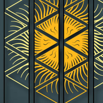 Intra απο ξύλο plywood 3mm-4mm πάχος Μεγάλο Polygon Sun Wall Decor Δίασταση 15x15 cm INTRAFABR-24883518 - Image 1