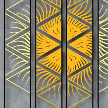 Intra απο ξύλο plywood 3mm-4mm πάχος Μεγάλο Polygon Sun Wall Decor Δίασταση 15x15 cm INTRAFABR-24883518 - Image 2