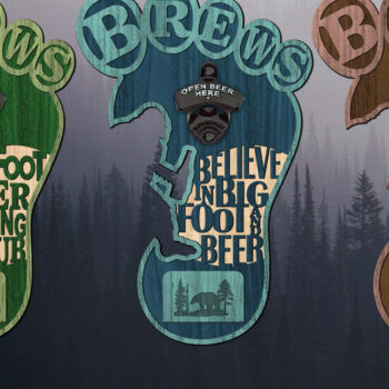 Intra απο ξύλο plywood 3mm-4mm πάχος Ανοιχτήρι μπύρας Bigfoot Δίασταση 15x15 cm INTRAFABR-26062673 - Image 1